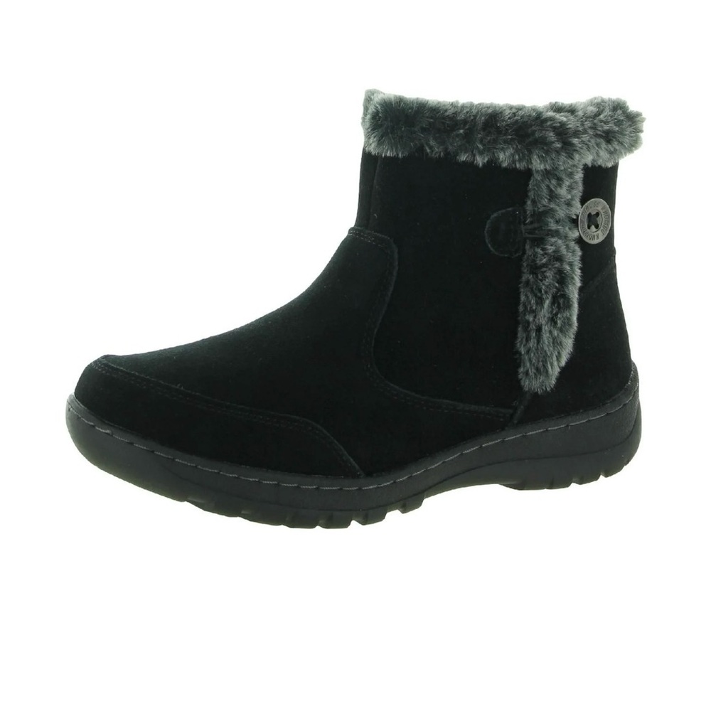 Khombu Iris Women's Black suede Fur-Lined Ankle Boots, EUC, SZ 8 M